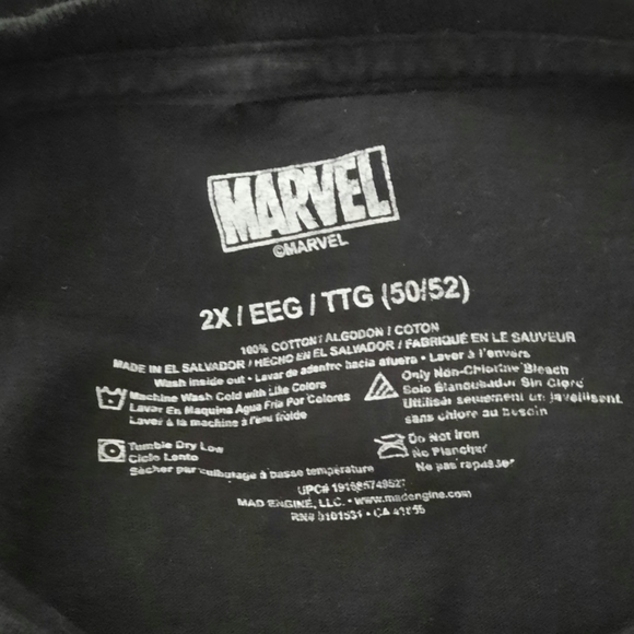 Marvel Comics VENOM Big Face Tongue Black Purple Green Graphic T-Shirt Size 2X - Picture 4 of 4